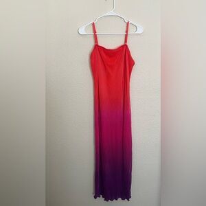 No Boundaries Red and Purple Maxi Dress